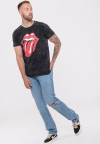Paradiso Clothing THE ROLLING STONES CLASSIC TONGUE SNOW WASH - Print T-shirt - black