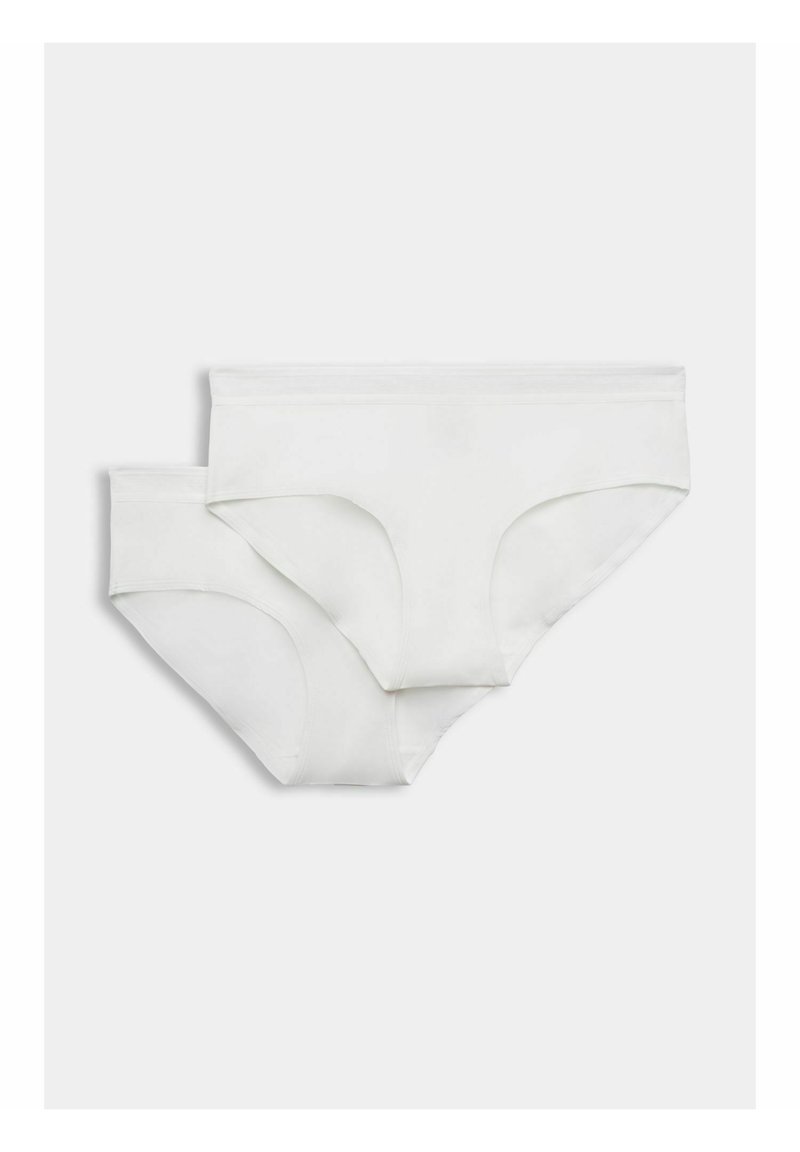 Weißes Baumwollunterwäsche-Set, bestehend aus zwei Paaren in verschiedenen Größen. Einfaches Design mit weichem Material und elastischen Taillenbündchen für zusätzlichen Komfort.