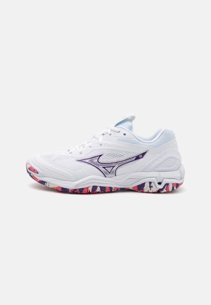 WAVE STEALTH 6 - Chaussures de handball - white/violet indigo/camellia rose