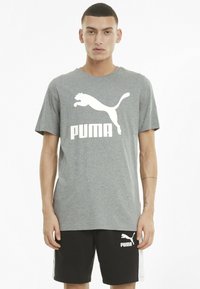 Puma Triko s potiskem - medium gray heather