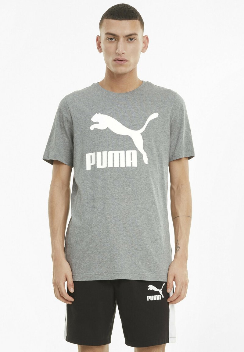 Puma Triko s potiskem - medium gray heather