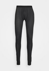 Schwarze thermische Leggings verfügen über einen strukturierten Stoff, einen elastischen Bund und eine taillierte Passform. Die Beine verjüngen sich am Saum für eine enganliegende Passform.
