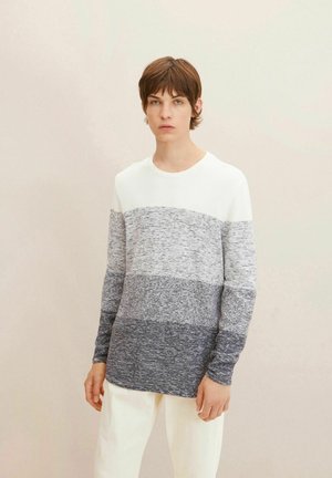 MIT STRU - Jumper - white grey structured degrade