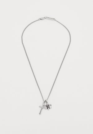 FLEUR DE LIS CROSS CLUSTER NECKLACE UNISEX - Halskette - silver-coloured