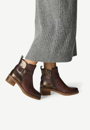 Marco Tozzi Bottines de cowboy / motard - mocca comb