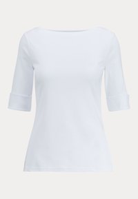 STRETCH COTTON BOATNECK TEE - Basic T-shirt - white