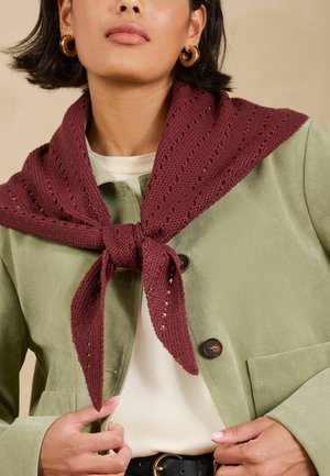 Love & Roses, CUT OUT TRIANGLE SCARF - Kaelarätt - burgundy red
