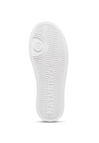 Bílá gumová podrážka boty s vlnitou texturou a polstrovaným designem. Na boku je razítko "NATURINO", velikost označena jako "25."