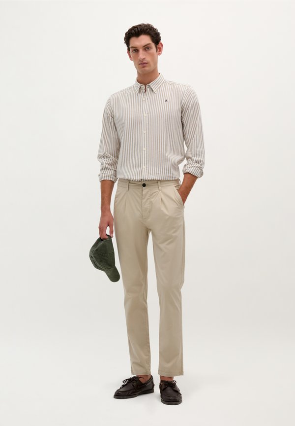NEW JON - Hemd - khaki stripes