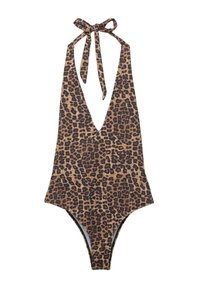 LEOPARD PRINT HALTER - Baddräkt - brown