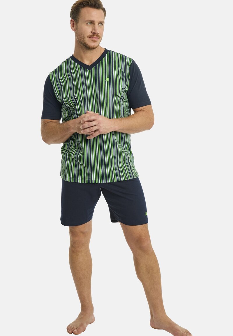 Jan Vanderstorm KURZER HELMWALD SET - Pyjama - dunkelblau gestreift
