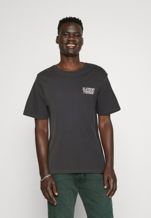 Dark gray short-sleeve t-shirt made of cotton. Features a white "ELEMENT TIMBER!" logo on the left chest. Straight-cut design.