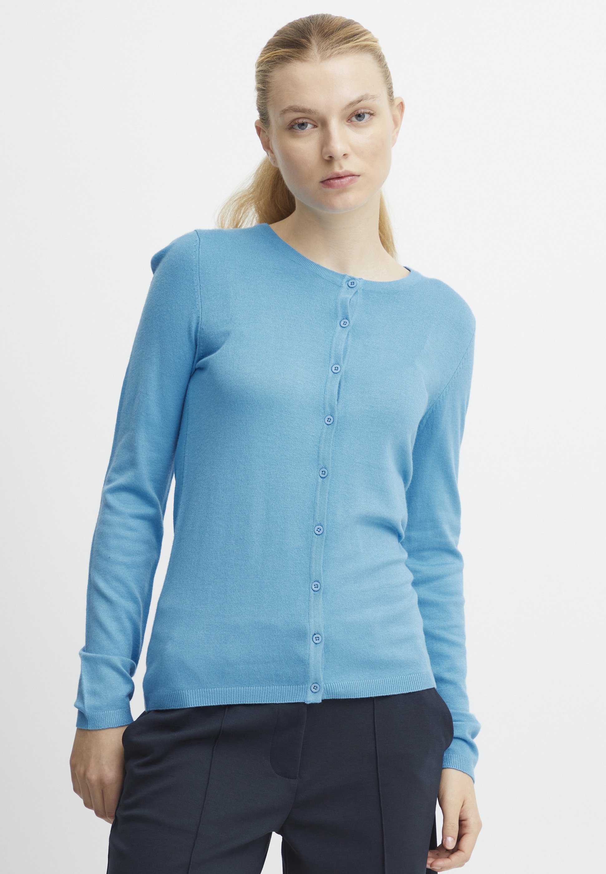 売れ筋商品|||イチ ニット&セーター レディース アウター IHMAFA - Cardigan - blithe ICHI IHMAFA - Cardigan - blithe/blue - Zalando