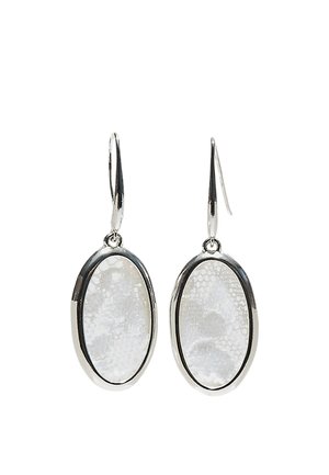 Stradivarius, OVAL LACE DANGLE EARRINGS - Boucles d'oreilles - metallic grey