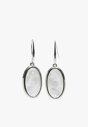 Stradivarius, OVAL LACE DANGLE EARRINGS - Boucles d'oreilles - metallic grey