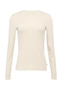 QS SCHMALES MIT DETAIL AM AUSSCHNITT - Longsleeve - beige