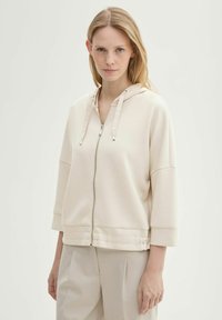 TOM TAILOR Majica s kapuljačom i patentnim zatvaračem - dusty beige