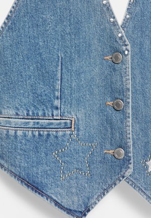 PULL&BEAR, STAR PRINT WITH RHINESTONES AND STUDS - WAISTCOAT - Veste sans manches - blue denim