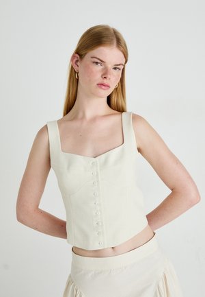 CORSET VEST - Bluse - creme