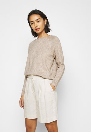 ONLLESLY KINGS - Jersey de punto - beige/white melange