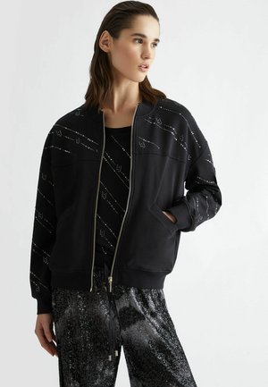 Liu Jo Jeans WITH RHINESTONES - Felpa con zip - black