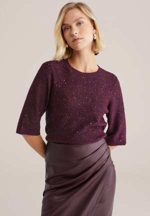 Strickpullover - aubergine