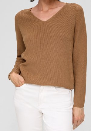 Strickpullover - mottled beige