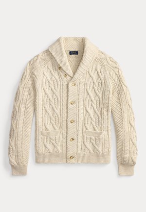 Polo Ralph Lauren, ARAN-KNIT COTTON SHAWL CARDIGAN - Cardigan - oatmeal combo