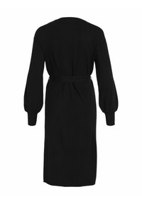 VILA VIRICKY BELTED - Stickad klänning - black