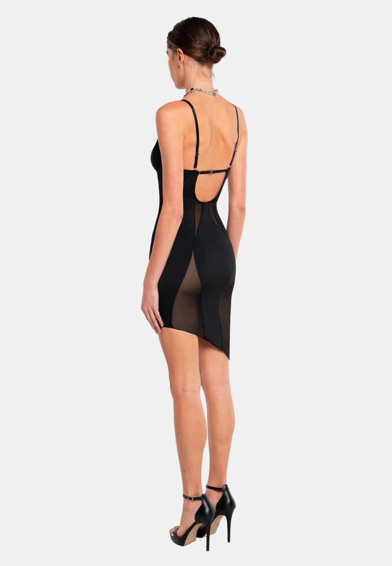 OW Collection SWIRL MESH - Cocktail dress / Party dress - black - Zalando