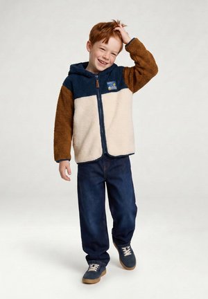 Vertbaudet, VERTBAUDET GILET ZIPPÉ À CAPUCHE GARÇON - Fleece jacket - medium blue