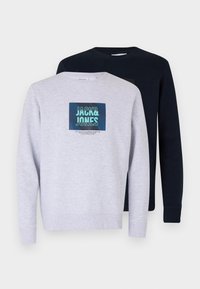 JJHUDSON CREW NECK 2 PACK - Sweater - sky captain/white melange
