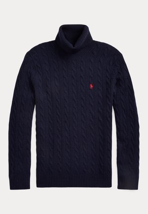 Polo Ralph Lauren, CABLE WOOL-CASHMERE TURTLENECK SWEATER - Pullover - hunter navy