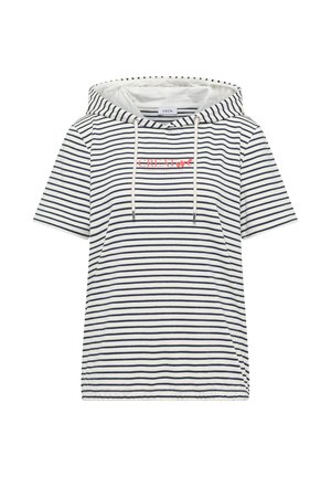 Cecil, KURZARM SHIRT MIT KAPUZE UND GLITZER - T-shirt imprimé - vanilla white