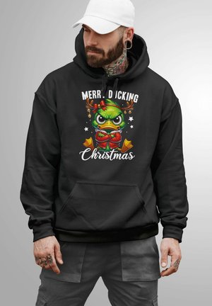MoonWorks ANTI WEIHNACHTEN GRINCH ENTE SARKASMUS - Kapuzenpullover - schwarz