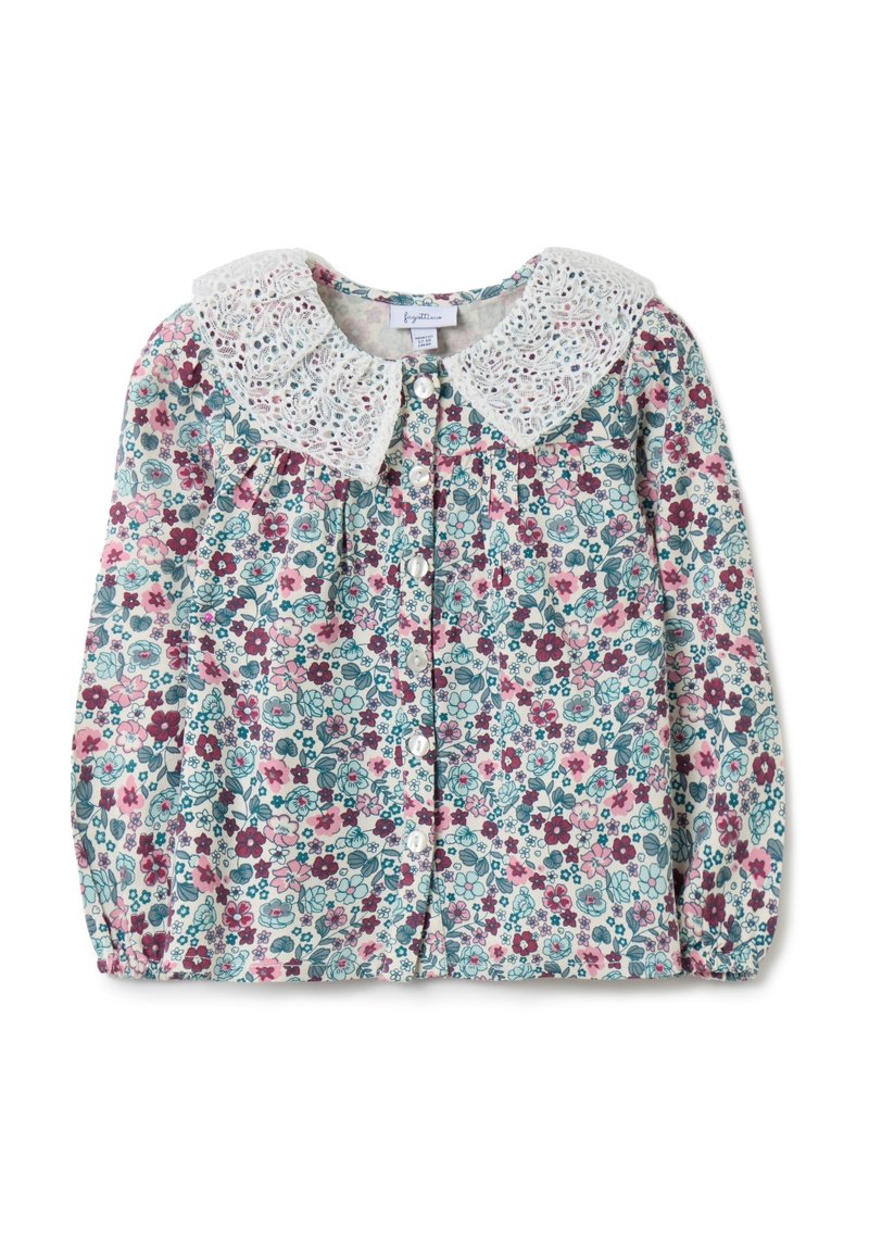 OVS FLORAL WITH BRODERIE ANGLAISE COLLAR. - Chemisier - deep blue