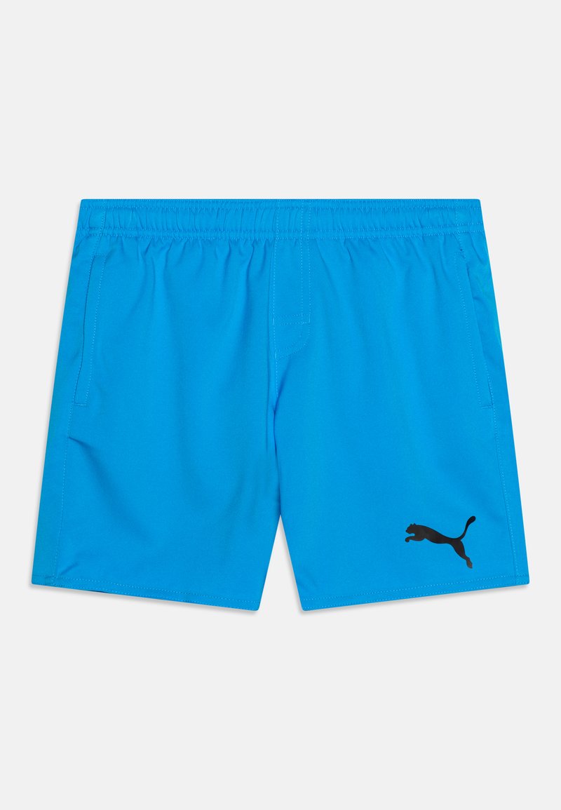 Mėlynos sportinės šortai, pagaminti iš lengvos medžiagos, su elastinga liemene ir šoninėmis kišenėmis. Juodas Puma logotipas apatinėje kairėje pusėje.