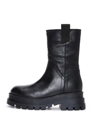Enkellaarsjes met plateauzool - black