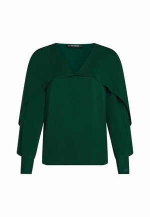 KARL LAGERFELD, V-NECK FLOUNCE - Blouse - garden