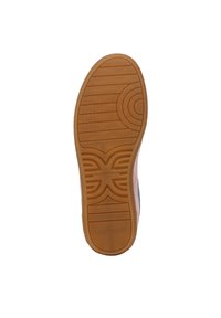 Suola della scarpa in gomma testurizzata, con motivi circolari e ondulati, etichettata "Sam Edelman" vicino al tallone.