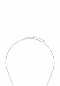 Collar de cadena de plata con un diseño delicado y de eslabones finos. Cuenta con un cierre de langosta y longitud ajustable con una cadena de extensión.
