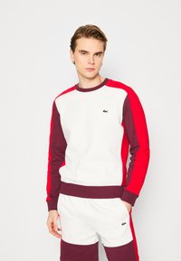Lacoste ELEVATED COLORBLOCK - Sudadera - flour/red-spleen