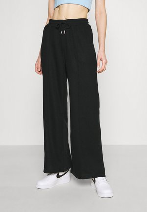 Ribbed straight leg joggers - Pantaloni sportivi - black