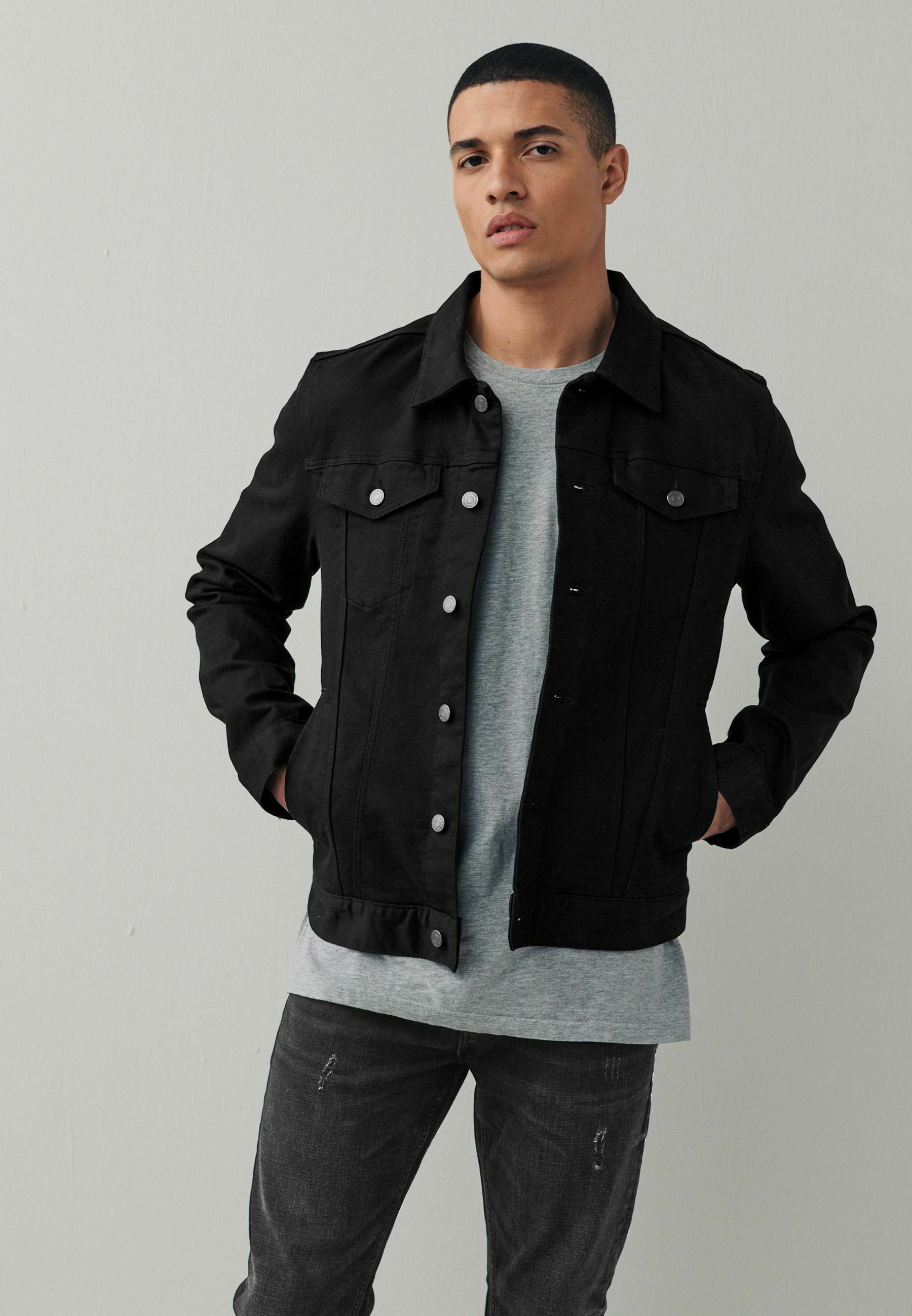 STRETCH - Denim jacket - black 