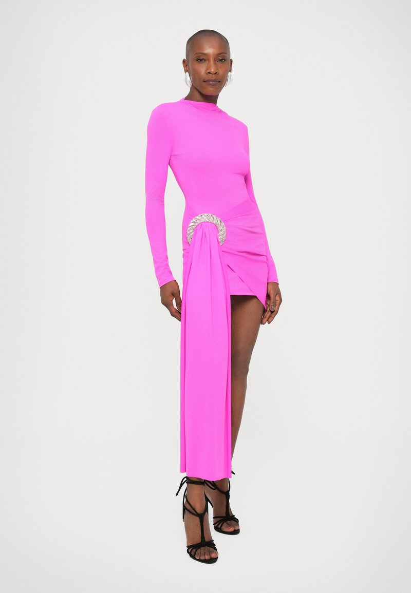 david koma burgundy dress ASYMMETRIC CUT STRAPLESS MIDI DRESS – David Koma