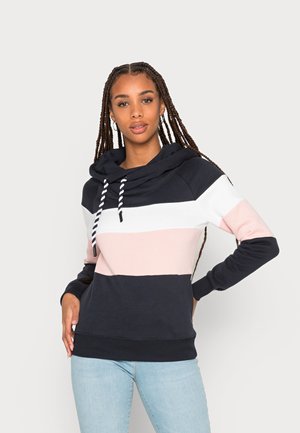 ONLJALENE BLOCKHOOD - Sweatshirt - night sky/bright white/powder pink