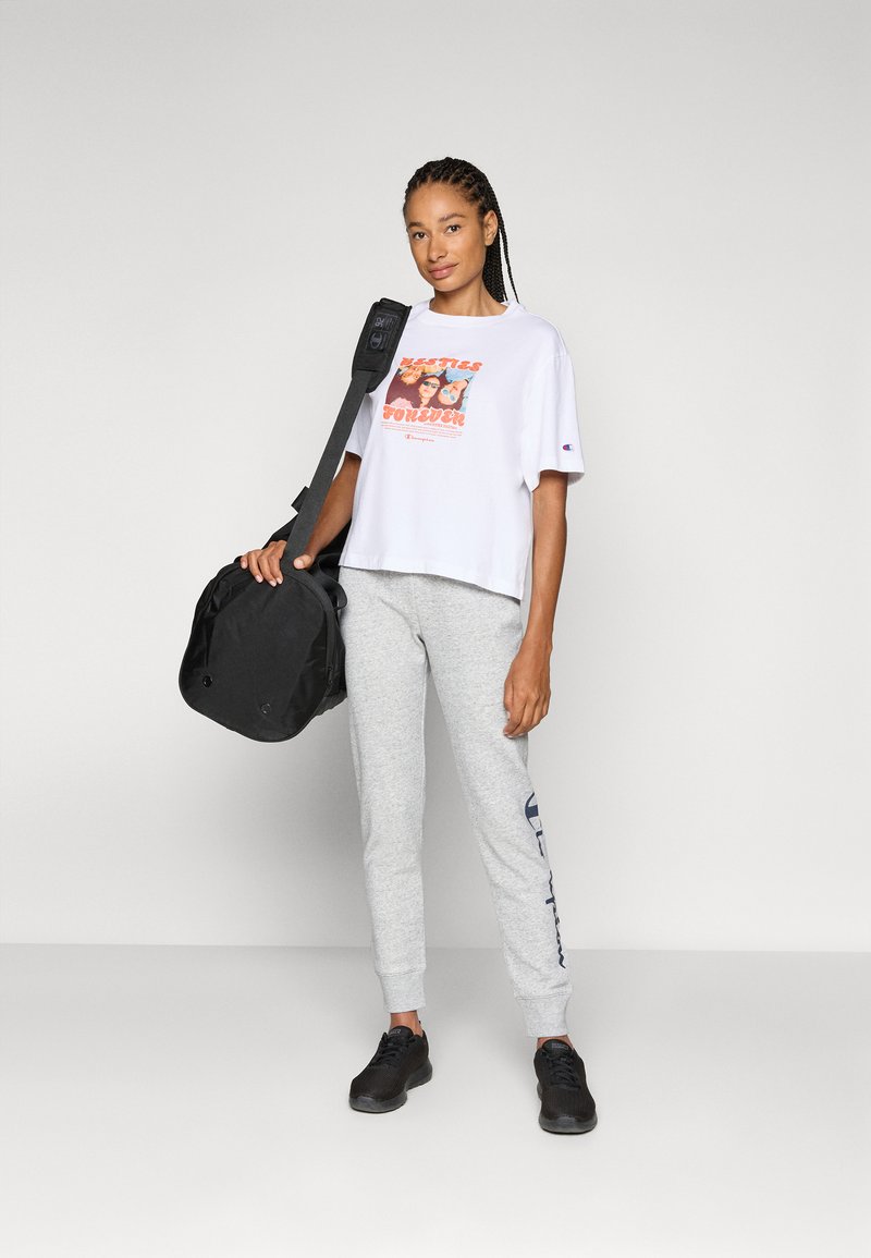 Champion BASICS CUFF PANTS LARGE LOGO - Teplákové kalhoty - grey