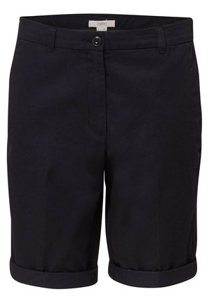 Pantaloncini neri fino al ginocchio con chiusura a bottone e zip, passanti per cintura e orli ripiegati del marchio Esprit.