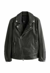 Next REGULAR FIT - Imiteret læderjakke - black