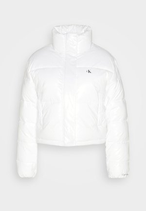 Calvin Klein Jeans CROPPED SHINY PUFFER - Giacca invernale - bright white